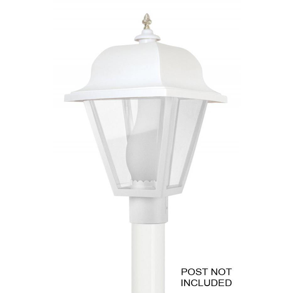 Wave Lighting 411C-LR15C LED Marlex Saxony Post Light in White
